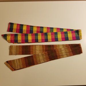 Pair of Vintage Women's Silk Tie Belts